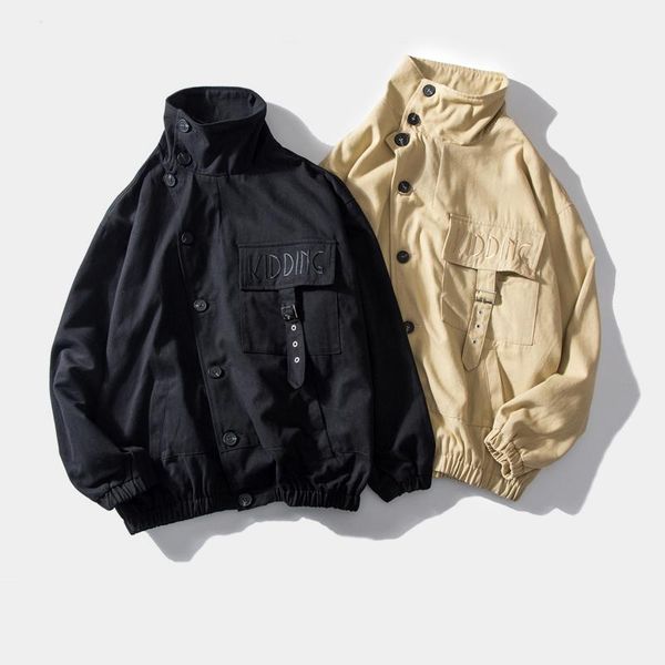 2019 tooling jacket men's autumn japanese harajuku personality diagonal buckle jacket trend handsome clothes, Black;brown
2019 tooling jacket men's autumn japanese harajuku personality diagonal buckle jacket trend handsome clothes, Black;brown