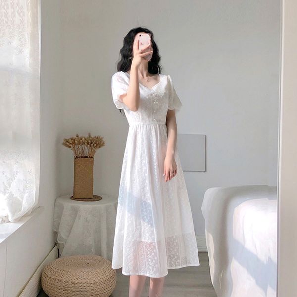 net red 2020 summer new popular skirt platycodon grandiflorum french retro temperament fairy white small fragrance dress
net red 2020 summer new popular skirt platycodon grandiflorum french retro temperament fairy white small fragrance dress