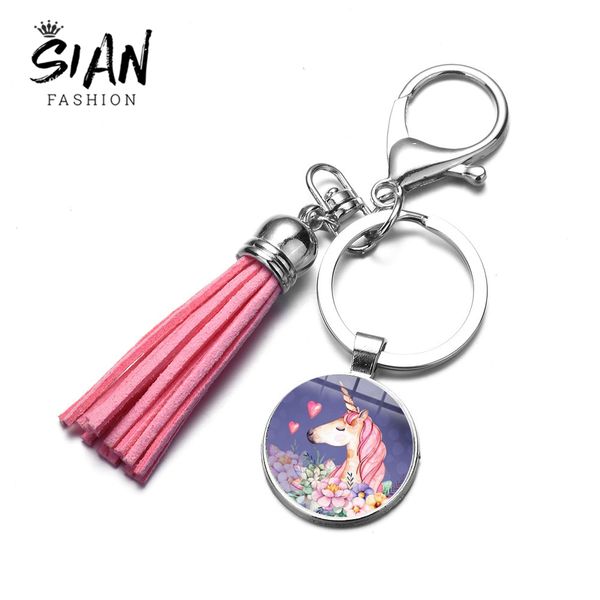 sian pink animal unicorn keychain lovely leather tassel charm key ring car key chain women bag ornament decoration sleutelhanger, Silver
sian pink animal unicorn keychain lovely leather tassel charm key ring car key chain women bag ornament decoration sleutelhanger, Silver