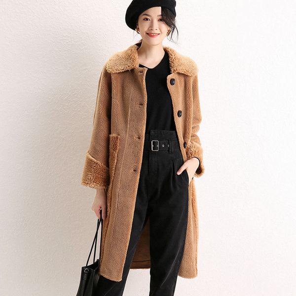 2019 autumn and winter new women's granule velvet coat loose fashion female soft warm long overcoat, Black
2019 autumn and winter new women's granule velvet coat loose fashion female soft warm long overcoat, Black