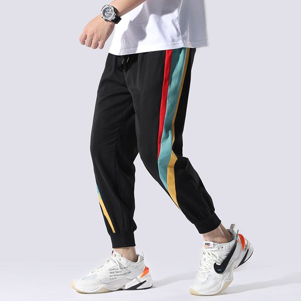 весна новых людей комбинезоны упругая сила луча ноги эластичный пояс цвет сшивание oversized брюки jogger sweatpants 5xl, Black 
весна новых людей комбинезоны упругая сила луча ноги эластичный пояс цвет сшивание oversized брюки jogger sweatpants 5xl, Black