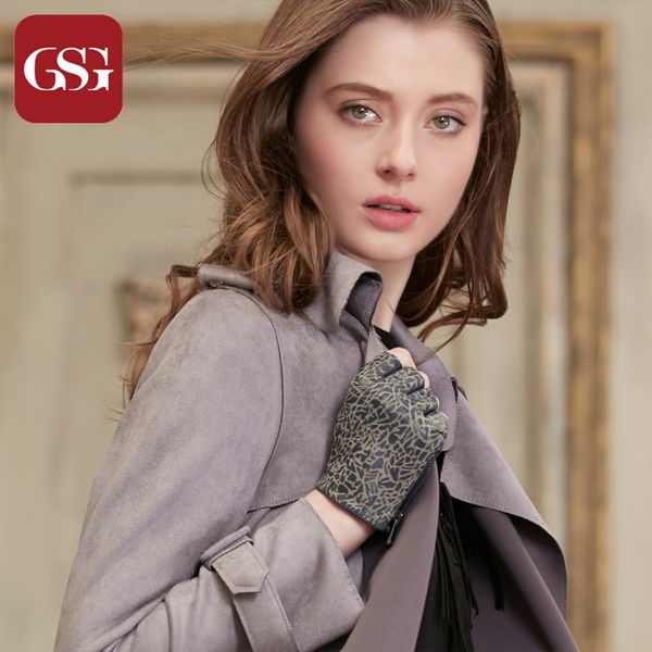 gsg fingerless women sheepskin leather gloves print black half finger palm driving gloves for lady fashion zipper buckle, Blue;gray
gsg fingerless women sheepskin leather gloves print black half finger palm driving gloves for lady fashion zipper buckle, Blue;gray