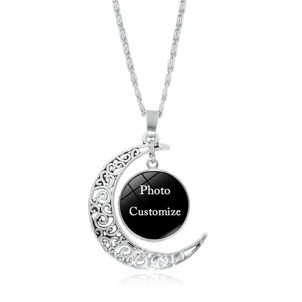 custom made p pendant moon necklace for women men personalized glass cabochon picture charm chains fashion jewelry gift, Silver
custom made p pendant moon necklace for women men personalized glass cabochon picture charm chains fashion jewelry gift, Silver
