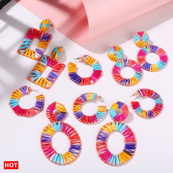 17km oversized bohemian woven earrings for women big oval hollow statement raffia rattan earring 2019 shell geometric jewelry, Silver
17km oversized bohemian woven earrings for women big oval hollow statement raffia rattan earring 2019 shell geometric jewelry, Silver