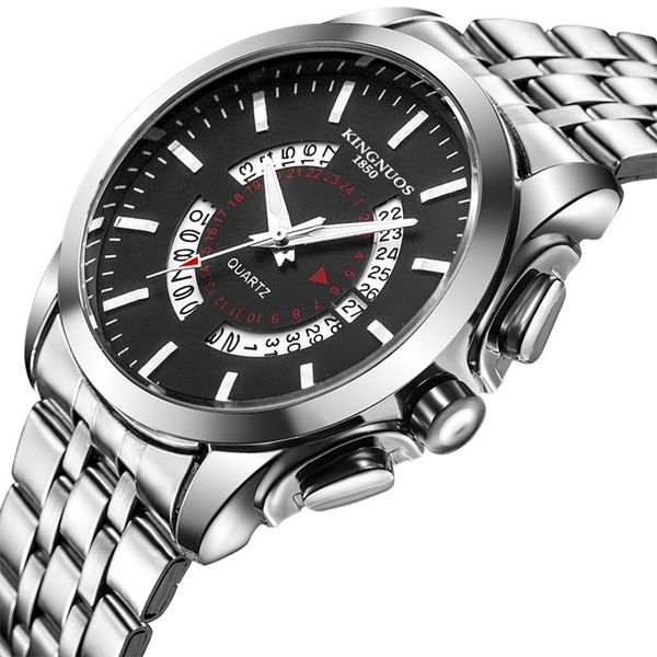 relogio masculino kingnuos brand men's watch stainless steel waterproof quartz watches business leather calendar wristwatch, Slivery;brown
relogio masculino kingnuos brand men's watch stainless steel waterproof quartz watches business leather calendar wristwatch, Slivery;brown