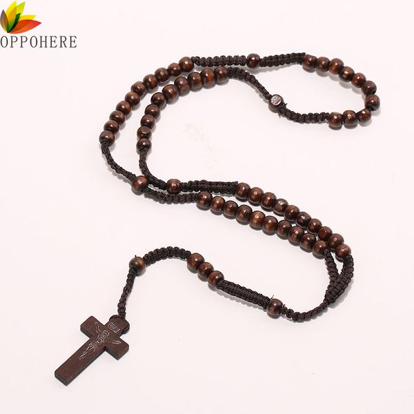 oppohere men women catholic christ wooden 8mm rosary bead cross pendant woven rope necklace black/brown/beige/ligt brown, Silver
oppohere men women catholic christ wooden 8mm rosary bead cross pendant woven rope necklace black/brown/beige/ligt brown, Silver