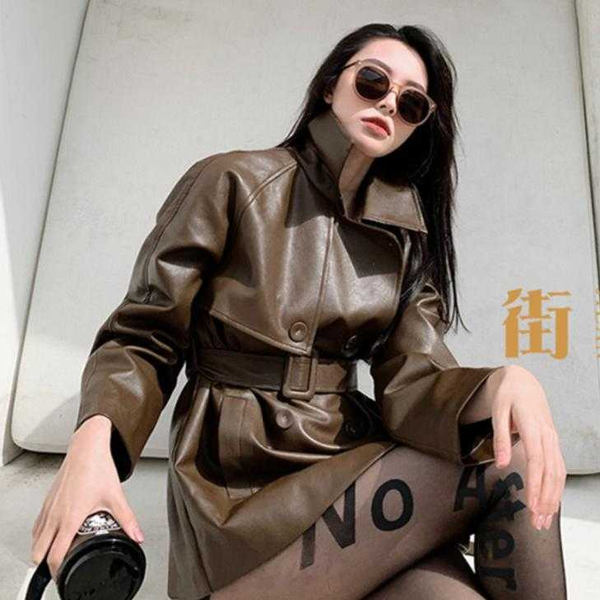 thick double-breasted mid-length pu leather jacket women autumn loose pu leather jacket n, Tan;black
thick double-breasted mid-length pu leather jacket women autumn loose pu leather jacket n, Tan;black