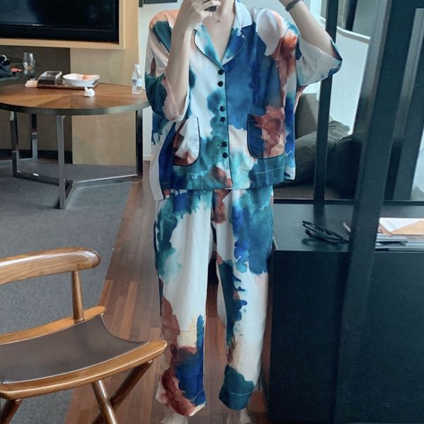 2019 tie-dyed fairy style ins thin home clothes suit 2019 tie-dyed fairy style ins thin home pajamas pajamas clothes suit, Blue;red
2019 tie-dyed fairy style ins thin home clothes suit 2019 tie-dyed fairy style ins thin home pajamas pajamas clothes suit, Blue;red