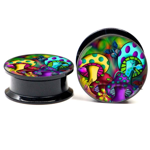 pair of butterfly mushroom ear gauge plugs acrylic screw fit flesh tunnel eyelet body piercing jewelry 2 pieces asp0297, Slivery;golden
pair of butterfly mushroom ear gauge plugs acrylic screw fit flesh tunnel eyelet body piercing jewelry 2 pieces asp0297, Slivery;golden