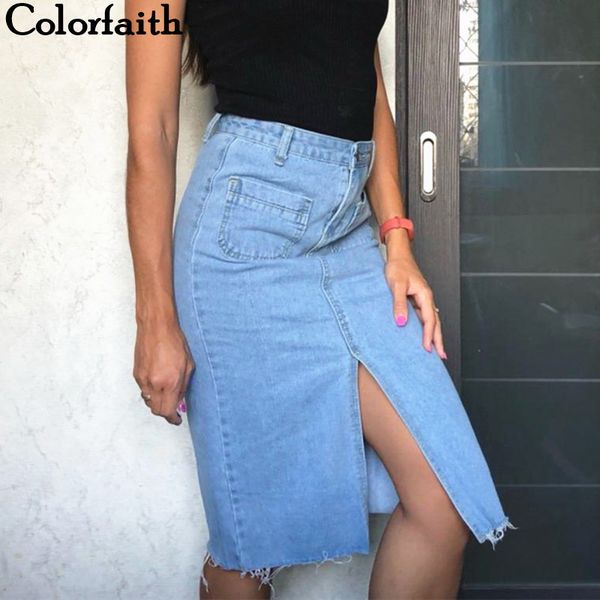 colorfaith new 2019 women casual straight denim midi skirt spring summer with pocket slit high waist mid-calf femininas sk8171, Black;gray
colorfaith new 2019 women casual straight denim midi skirt spring summer with pocket slit high waist mid-calf femininas sk8171, Black;gray