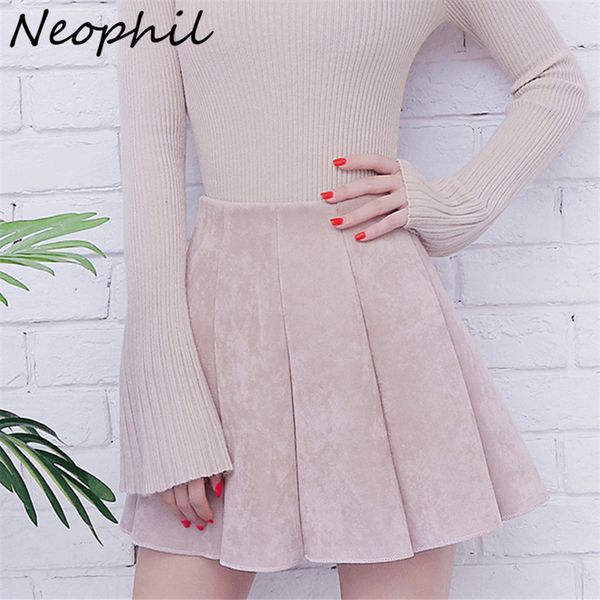 neophil 2019 autumn women mini pleated suede skirts preppy style falda plisada high waist school girls skater short skirt s1806, Black
neophil 2019 autumn women mini pleated suede skirts preppy style falda plisada high waist school girls skater short skirt s1806, Black