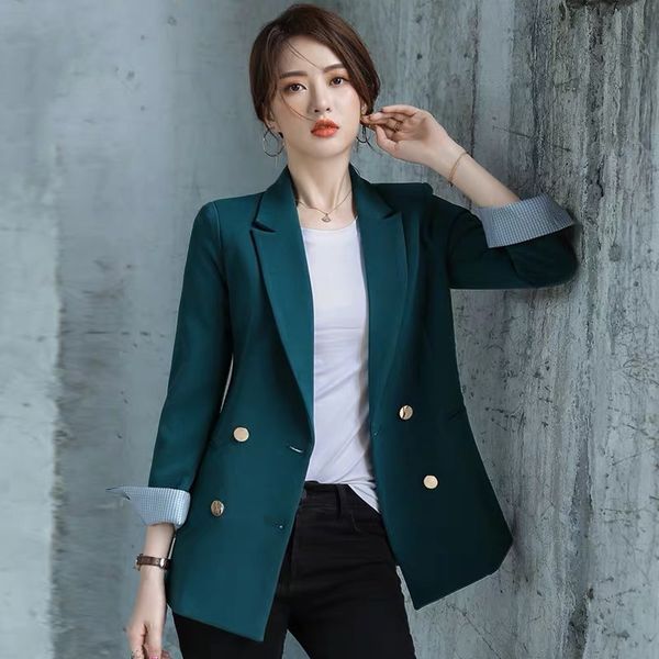 womens blazer casual new british style retro double-breasted jacket women loose versatile professional suit women, White;black
womens blazer casual new british style retro double-breasted jacket women loose versatile professional suit women, White;black