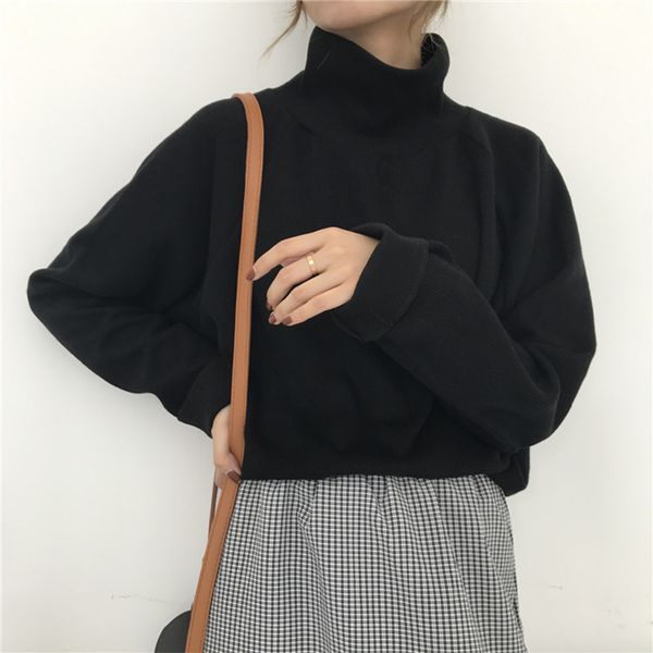 turtleneck women casual solid color ladies sweaters loose turtleneck knitted pullover long sleeve sweater outdoor, White;black
turtleneck women casual solid color ladies sweaters loose turtleneck knitted pullover long sleeve sweater outdoor, White;black