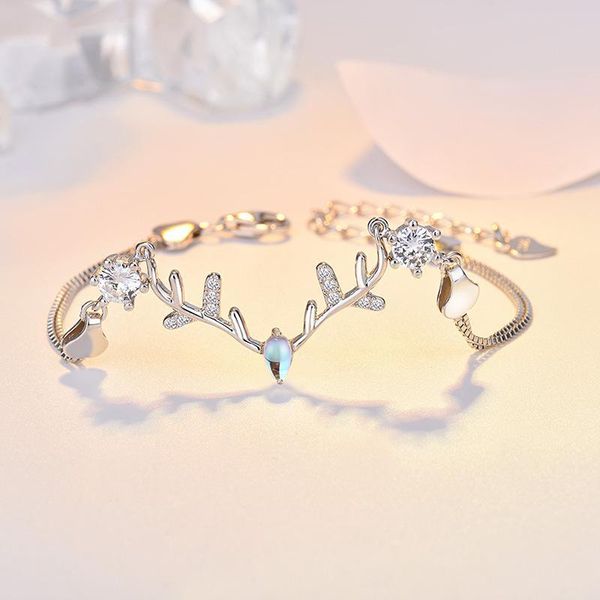 s925 sterling silver moonstone elk horn bracelet female korean version of the net red all the way you have a simple forest girlfriends chain
s925 sterling silver moonstone elk horn bracelet female korean version of the net red all the way you have a simple forest girlfriends chain