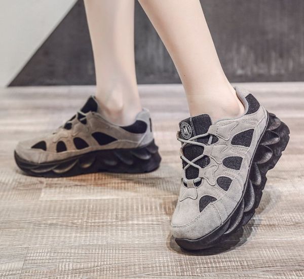 fashion women casual shoes trend rubber woman fashion sneaker shoes for women, Black