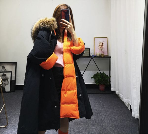 2019 winter new large fur collar thick liner detachable down jacket female long windbreaker two coat, Black
2019 winter new large fur collar thick liner detachable down jacket female long windbreaker two coat, Black
