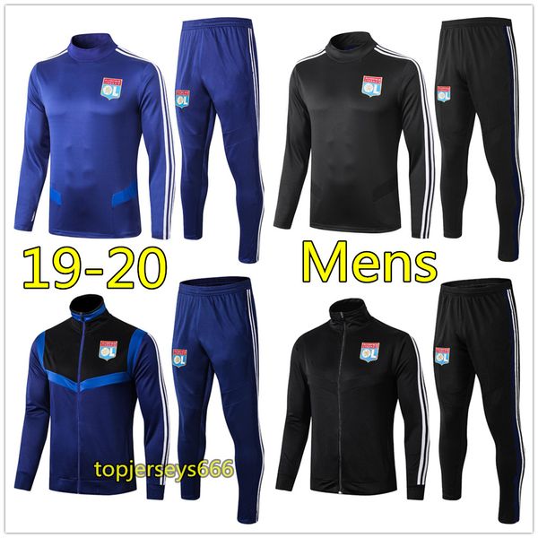 

19 20 men olympique lyonnai occer track uit jacket 2019 2020 lyon football track uit training uit jogging urvetement foot chandal, Black;red