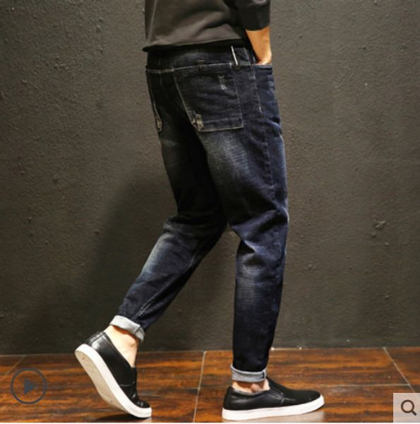 deep black haroun pants men with velvet loose jeans popular logo joker tide men foot trousers, Blue
deep black haroun pants men with velvet loose jeans popular logo joker tide men foot trousers, Blue