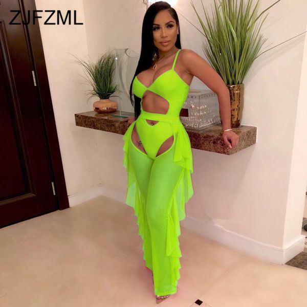 neon green rose 2 piece matching sets women front hollow backless one piece bodysuit +mesh ruffles spliced see through pant, White
neon green rose 2 piece matching sets women front hollow backless one piece bodysuit +mesh ruffles spliced see through pant, White