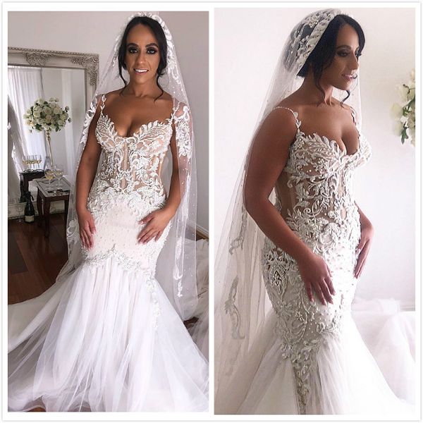 2020 arabic aso ebi lace beaded mermaid beach wedding dresses backless vintage bridal dresses wedding gowns zj204, White
2020 arabic aso ebi lace beaded mermaid beach wedding dresses backless vintage bridal dresses wedding gowns zj204, White