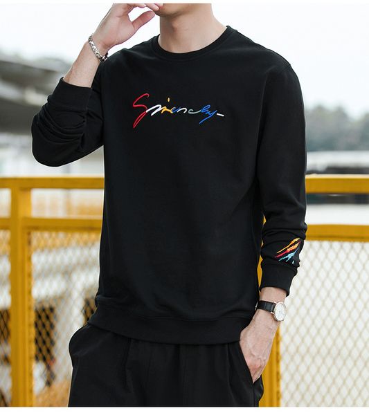 men hoodie embroidery rainbow color word letter pattern new designer round collar pullover long sleeve men fashion trend hoodie ship, Black
men hoodie embroidery rainbow color word letter pattern new designer round collar pullover long sleeve men fashion trend hoodie ship, Black