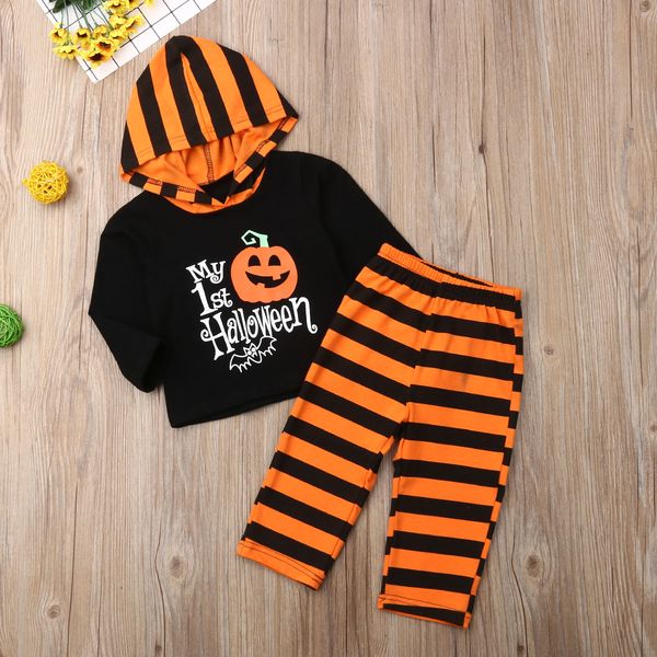 halloween baby girl boy clothes set 2019 newborn toddler autumn long sleeve hooded striped pants outfits clothing 2pcs, Pink;blue
halloween baby girl boy clothes set 2019 newborn toddler autumn long sleeve hooded striped pants outfits clothing 2pcs, Pink;blue