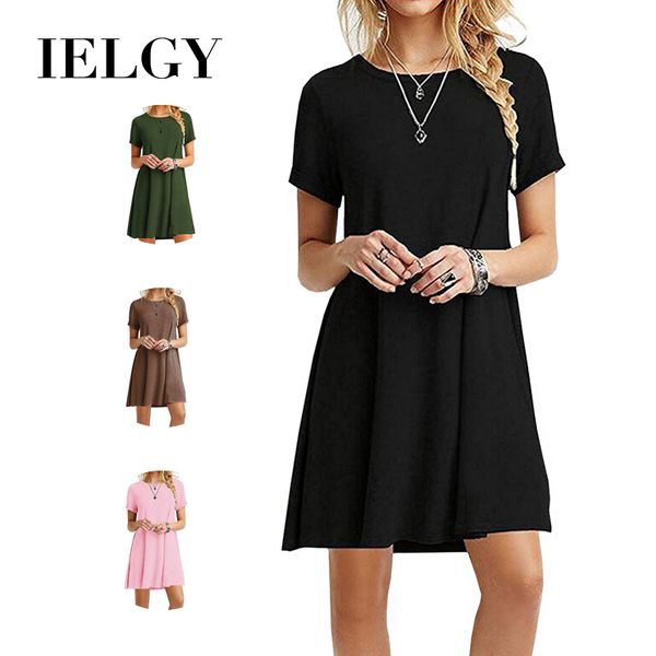 ielgy european and american short-sleeved large size solid color dress explosion models women's new sale, Black;gray
ielgy european and american short-sleeved large size solid color dress explosion models women's new sale, Black;gray