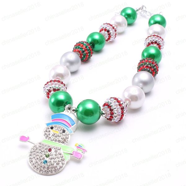 christmas jewelry baby girl chunky bubblegum beaded chain necklace snowman pendant necklace new year gift 2pcs, Silver
christmas jewelry baby girl chunky bubblegum beaded chain necklace snowman pendant necklace new year gift 2pcs, Silver