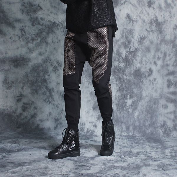 s~3xl new 2019 men's clothing loose and loose personality in winter and autumn broken pants with sequins leisure pants costumes, Black
s~3xl new 2019 men's clothing loose and loose personality in winter and autumn broken pants with sequins leisure pants costumes, Black