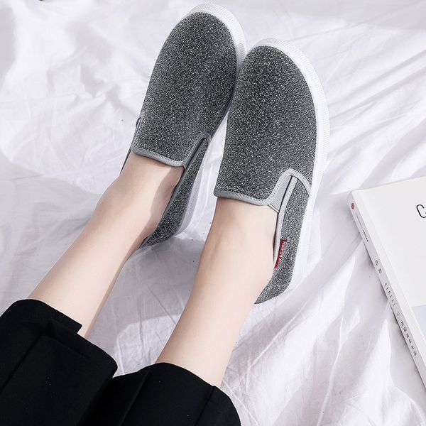 women flat shoes peas shoes summer flat casual single sequin canvas zapatillas de mujer casual, Black
women flat shoes peas shoes summer flat casual single sequin canvas zapatillas de mujer casual, Black