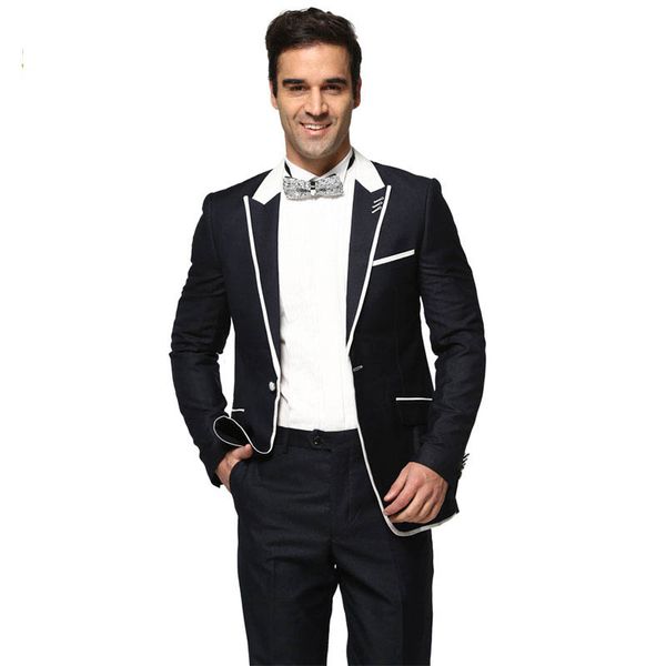 white men suits wedding groom tuxedos black peaked lapel groomsmen man blazer jacket pants 2piece terno masculino costume homme prom party, Black;gray
white men suits wedding groom tuxedos black peaked lapel groomsmen man blazer jacket pants 2piece terno masculino costume homme prom party, Black;gray
