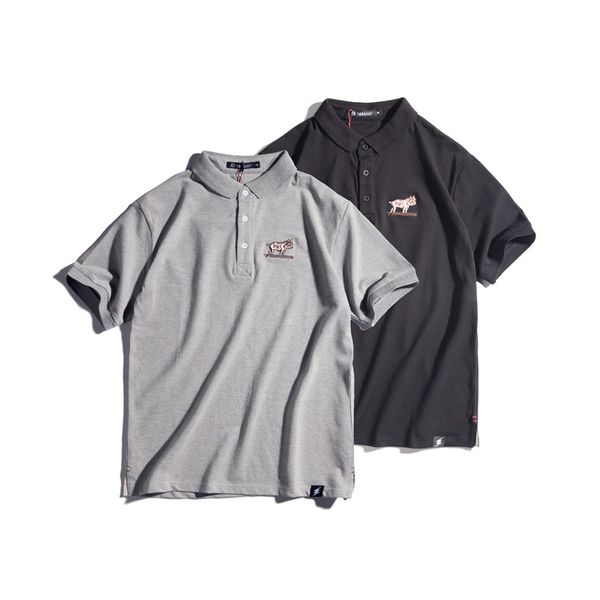 summer new style slim fit short bulldog embroidered polo shirt men's, White;black
summer new style slim fit short bulldog embroidered polo shirt men's, White;black