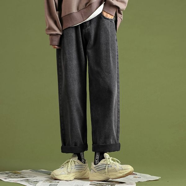 100kg hight waist women wide leg pants retro harem straight jeans female loose plus sized denim trousers spring autumn 5xl, Blue 
100kg hight waist women wide leg pants retro harem straight jeans female loose plus sized denim trousers spring autumn 5xl, Blue