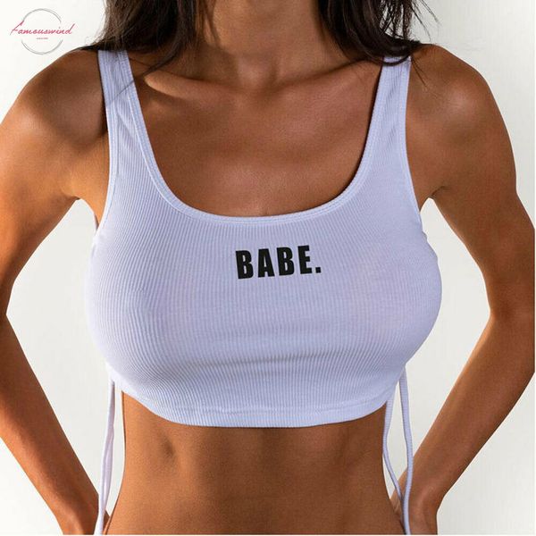 

tank women boob bralet cami vest casual crop tank t shirt letter blouse shirt, White