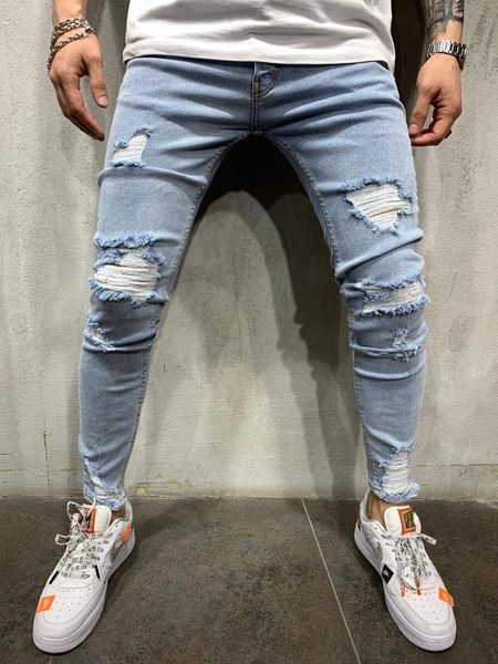 men's jeans 2021 mens ripped for men casual blue skinny slim fit denim pants biker hip hop with hole
men's jeans 2021 mens ripped for men casual blue skinny slim fit denim pants biker hip hop with hole