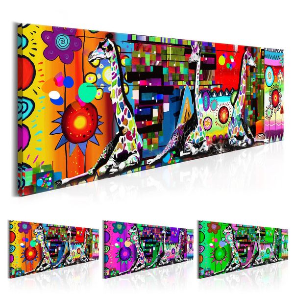 1 piece canvas art colorful three sitting giraffe abstract paintings canvas print for living room bedroom
1 piece canvas art colorful three sitting giraffe abstract paintings canvas print for living room bedroom