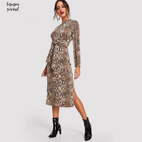 party dress mock neck print split long sleeve snake women autumn streetwear bodycon casual midi dresses, Black;gray
party dress mock neck print split long sleeve snake women autumn streetwear bodycon casual midi dresses, Black;gray