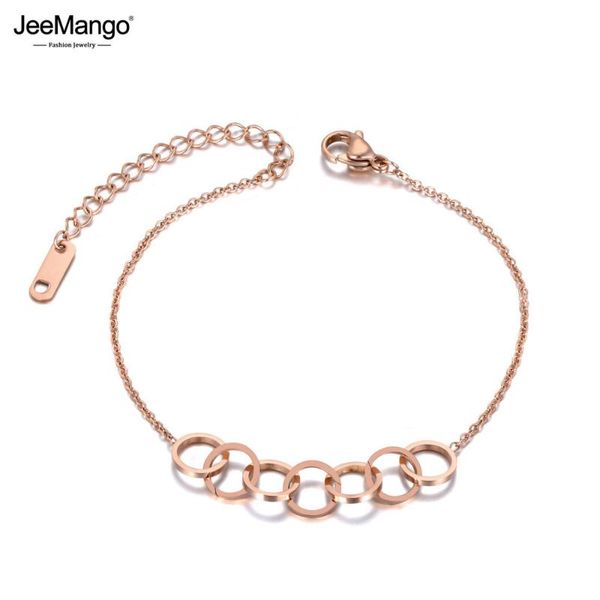 jeemango titanium stainless steel bohemia 7 circle charm bracelets for women girls rose gold chain link bracelet jewelry jb19115, Black
jeemango titanium stainless steel bohemia 7 circle charm bracelets for women girls rose gold chain link bracelet jewelry jb19115, Black