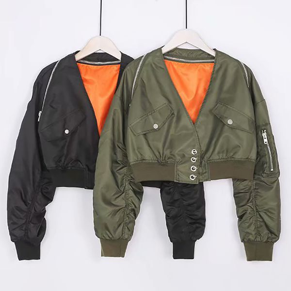 autumn and winter street women's fashion loose v-neck bat type ultra-short bomber jacket female new women's baseball uniform, Black;brown
autumn and winter street women's fashion loose v-neck bat type ultra-short bomber jacket female new women's baseball uniform, Black;brown