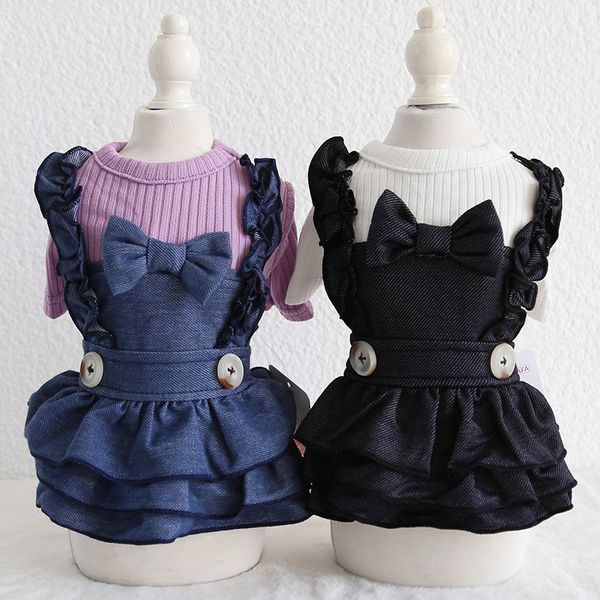 2019 autumn and winter dog clothes with belt and button decor denim skirt pet dress with small bow decoration denim dog dresses
2019 autumn and winter dog clothes with belt and button decor denim skirt pet dress with small bow decoration denim dog dresses