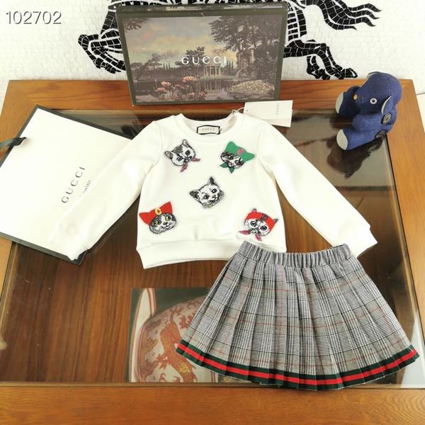 kids fashion 2pcs sets printed cats jumper +ruffles skirts girl princess cute outfits children retail clothes, White
kids fashion 2pcs sets printed cats jumper +ruffles skirts girl princess cute outfits children retail clothes, White