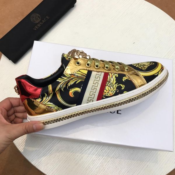 classic style luxury men's casual shoes fashion brand men's shoes three platforms classic retro medusa pattern golden laces show n, Black
classic style luxury men's casual shoes fashion brand men's shoes three platforms classic retro medusa pattern golden laces show n, Black