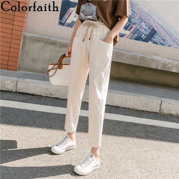 colorfaith new 2020 summer women pants elastic waist pockets casual cotton and linen ankle-length lace up harem trousers p2308, Black;white
colorfaith new 2020 summer women pants elastic waist pockets casual cotton and linen ankle-length lace up harem trousers p2308, Black;white