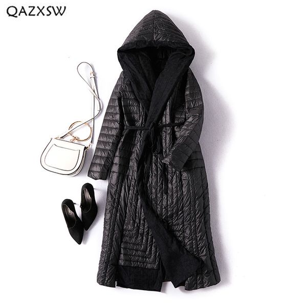 qazxsw winter womens down jackets long coat over the knee 2018 new irregular lace loose white duck down casual outerwear ld165, Black
qazxsw winter womens down jackets long coat over the knee 2018 new irregular lace loose white duck down casual outerwear ld165, Black