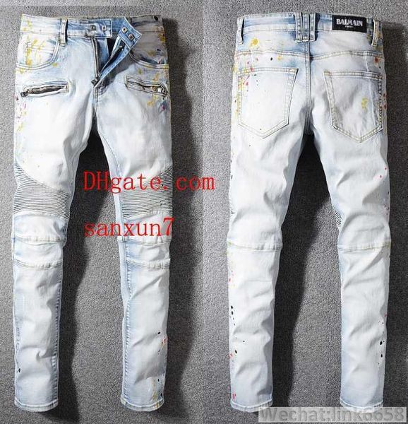 2019 skinny jeans men ripped holes jeans motorcycle biker denim pants men brand fashion designer hip hop mens jeans pour hommes ab-4, Blue
2019 skinny jeans men ripped holes jeans motorcycle biker denim pants men brand fashion designer hip hop mens jeans pour hommes ab-4, Blue