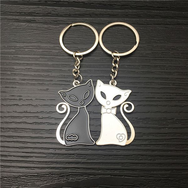 creative black white cat couple keychain wedding car key ring small gift accessories key chain metal sleutelhanger mood tracker, Silver
creative black white cat couple keychain wedding car key ring small gift accessories key chain metal sleutelhanger mood tracker, Silver