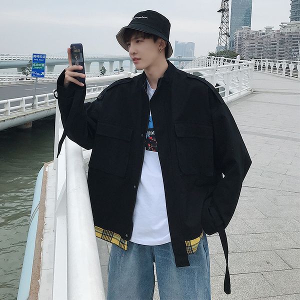 2019 spring new men's youth korean version of harajuku style couple loose casual simple tooling retro black jacket small fresh, Black;brown
2019 spring new men's youth korean version of harajuku style couple loose casual simple tooling retro black jacket small fresh, Black;brown