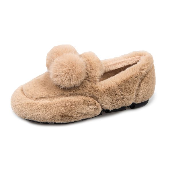 winter women's cute plush flat cotton shoes zapatos de mujer fashion solid color fur ball decoration shallow mouth boat shoes, Black
winter women's cute plush flat cotton shoes zapatos de mujer fashion solid color fur ball decoration shallow mouth boat shoes, Black