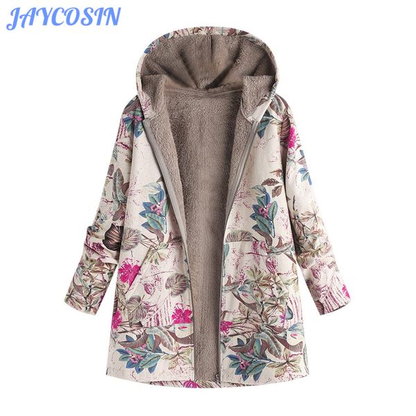 women's wool & blends jaycosin female jacket coat winter warm plush plus size outwear floral print hooded pockets vintage oversize coat, Black
women's wool & blends jaycosin female jacket coat winter warm plush plus size outwear floral print hooded pockets vintage oversize coat, Black