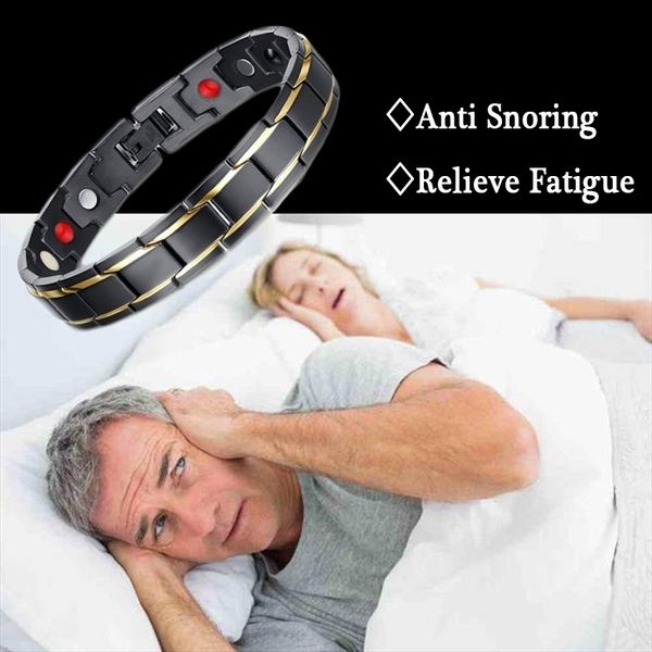 newly men magnetic therapy bracelet classic titanium steel anti-snoring health care, Black
newly men magnetic therapy bracelet classic titanium steel anti-snoring health care, Black